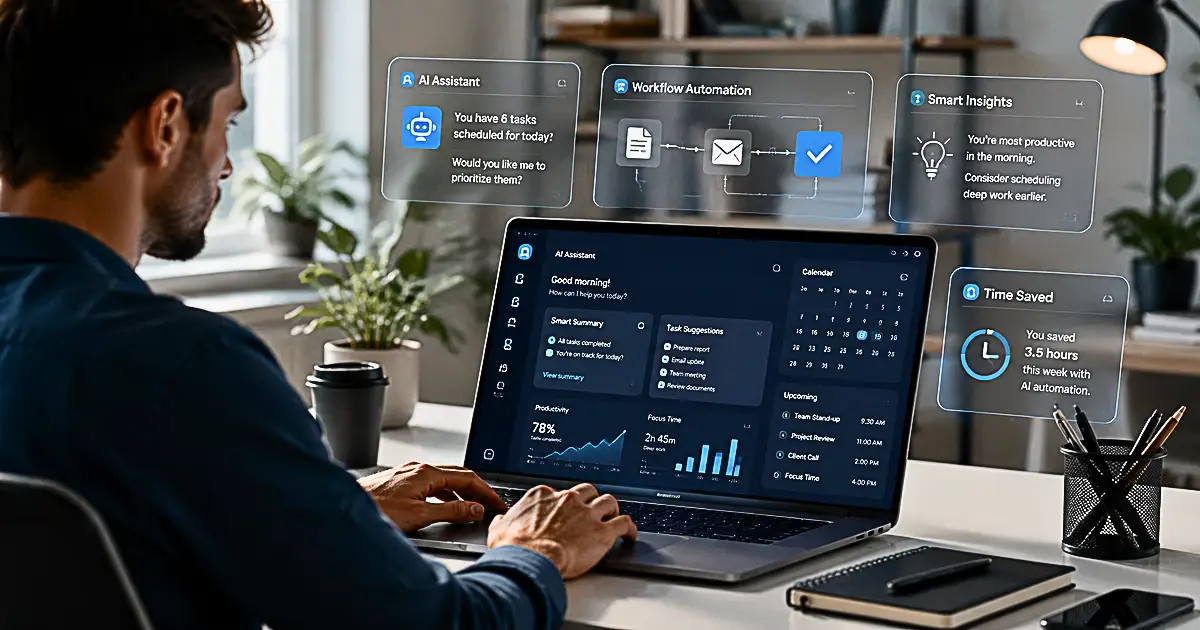 AI productivity tools helping professionals save time and improve daily workflows