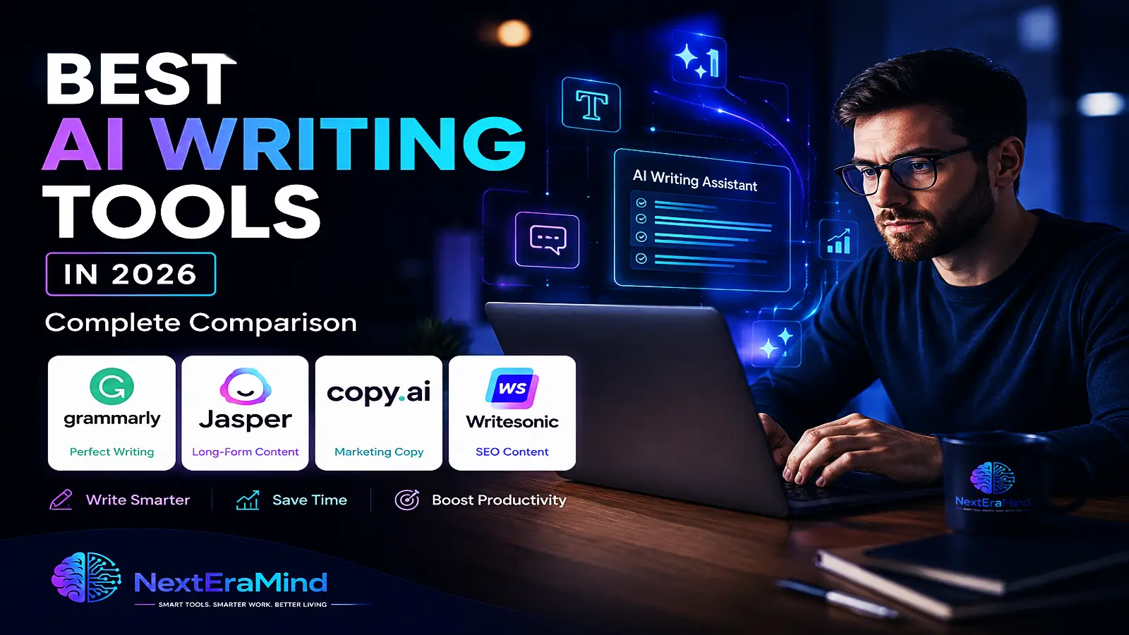 Best AI Writing Tools in 2026: Grammarly vs Jasper vs Copy.ai vs Writesonic