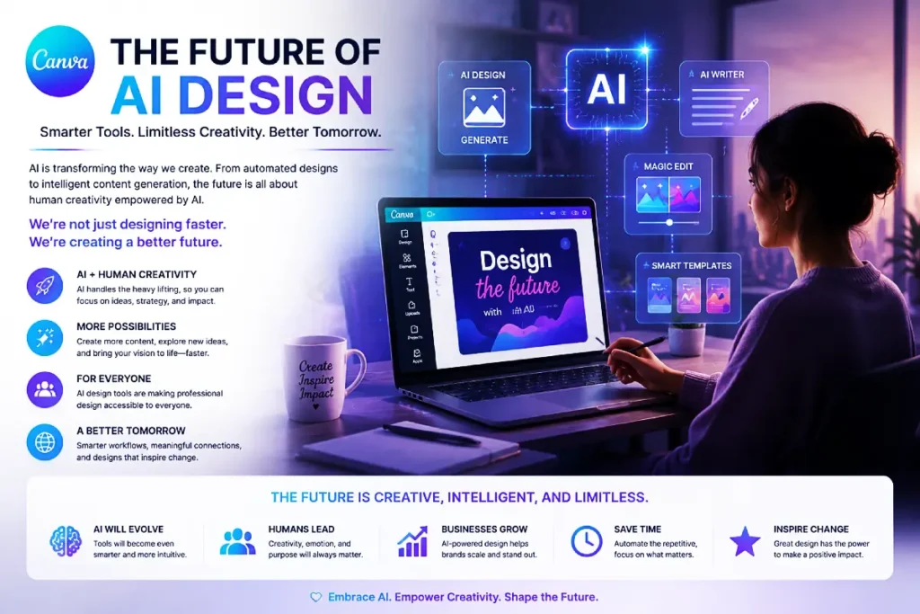 Future of AI design tools showing human creativity powered by artificial intelligence
